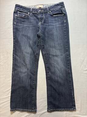 Paige Premium Denim Lauren Canyon Crop Capri Jeans 27 Dark Wash Low Rise USA